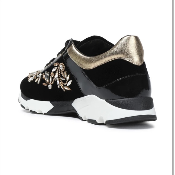 Rene Caovilla embellished velvet sneakers - Picture 3 of 4